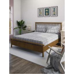 Swayam Grey 210 TC Pure Cotton Bedsheet with Pillow Covers-picture-2