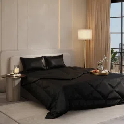 Stoa Paris Date Night Midnight Black Bed In A Bag Double Bedsheet, Comforter with 2 Pillow Cover-picture-21