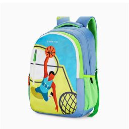 Nasher Miles Cyan Blue Basketball Theme Backpack with 3 Compartment and Rain Cover-picture-23