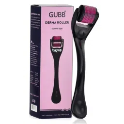 GUBB Derma Roller 0.5mm Roller for Face Body Hair Growth 540 Micro Needles Roller Transparent Pink-picture-49