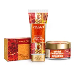 Vaadi Herbals Advanced Skin Whitening Saffron Combo (Gel, Pack & Cleanser)-image-75