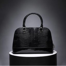 Haute Sauce Croc Top Handle Handbag - Black-picture-10