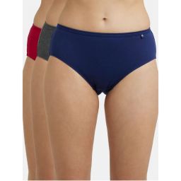 Jockey 1406 Women High Coverage Super Combed Cotton Hipster-Dark Assorted (Pack of 3)-picture-0