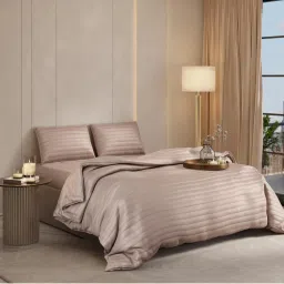 Stoa Paris Date Night Champagne Sateen Quilted Super King Bed Cover Set-picture-0
