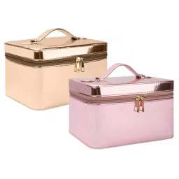 NFI Essentials Pack of 2 Makeup Bag Cosmetic Box Jewellery Bridal Make Up (L)-picture-37