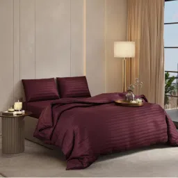Stoa Paris Date Night Velvet Wine Blue Quilted Sateen Super King Bed Cover Set-picture-0