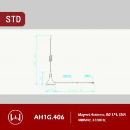 AntennaHome AH1G.406 Antenna H145 Magnetic SMA-J 433MHz Antenna Remote TransferReceiver Antenna Long Range 408MHz Antenna With Magnetic Base For SM Band and LoRa Applications - RS7322AntennaHome AH1G.406 Antenna H145 Magnetic SMA-J 433MHz Antenna Remote TransferReceiver Antenna Long Range 408MHz Antenna With Magnetic Base For SM Band and LoRa Applications - RS7322 image 2