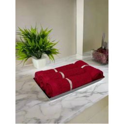 BIANCA Red Extra Plush Turkish Terry Towels (Pack Of 4)-picture-3