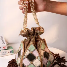 THE TAN CLAN Ketki Lotus Potli With Pearl Handle-picture-42