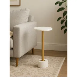 Manor House Nina Marble And Metal End Table Cum Drink Table-picture-6
