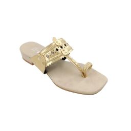 The Madras Trunk Solid Beige Kolhapuris-picture-7
