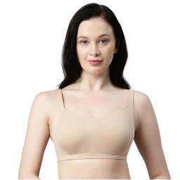 Enamor Women A058 Padded Wirefree Cotton Eco-antimicrobial Comfort Minimizer Bra Nude-picture-12