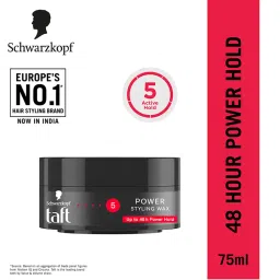 Schwarzkopf TAFT Power Hair Wax For Luminous Shine And Glossy Hair, Hold 5 Lasts 48 Hours-picture-44