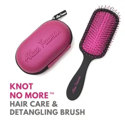Alan Truman Knot No More Detangling & Hair Care Brush - Pink Hot Glare-picture-13