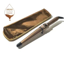 Alan Truman Gold Medium Conical Ceramic Curling Wand (25-13mm)-picture-22