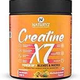 NATURYZ Creatine X7 Pure Micronized Creatine Monohydrate Post Workout drink | Rapid Absorption with Aminos | BCAA | ATP Transport Matrix | Muscle Growth & Strength | Power of 7 Blends | Muscle Builder- 250g(MixFruit Cocktail)-image-14