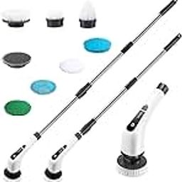 Electric Spin Scrubber, Cordless Power Cleaning Brush, 7 Brush Heads, Adjustable Handle, Waterproof Design-image-40
