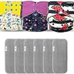 Baarn Brainie 3C Signs, Galaxy & Watermelon Printed Washable and reusable Cloth Diapers for babies (3 months to 3 Years) | Side Leakage Proof Washable Reusable Diaper For New Born Baby | with 6 Ultra absorbment insert pad - 6 layer ultra absorbent (pack of 3)-19