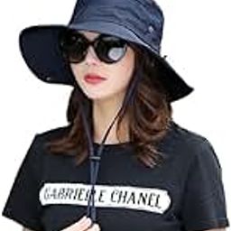 Alexvyan Blue Round Safari & Beach Hat Sun Visor Hats for Women UV & Sun Protection Wide Brim Summer Cap for Girls Breathable Casual Caps for Women Girl Men-29