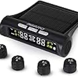 AGARO Primo Tyre Pressure Monitoring System, External USB/Solar TPMS (Car Tyre Pressure Monitoring System) Suitable for All Car with 4 Tires Sensors PSI & Temperature Display (External Sensors)-65