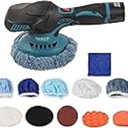 KROST Cordless Car Polisher/Sanding Machine 12V Battery Operated Polishing Machine with Car Waxing Tool Portable 6 Speed Adjustable for Polishing and Sanding (Cordless Polisher)-picture-24