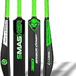 LYZOO just be you Smasher Plastic Cricket Bat for Kids & Adults | Lightweight Durable & Sturdy Design | Unisez Hard PVC Cricket Bat with Anti-Slip Grip | Outdoor & Indoor Play | Color - Balck & Yellow-image-55