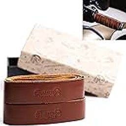 Trip Machine Company Motorcycle Handle bar Leather Grip Wraps - Universal Grips Accelerator Custom Cover wrap Set for Bike Handlebar (Cognac)-13