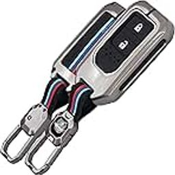 SHOPOFLUX Metal Key Cover Compatible for Honda Elevate | BRV | WRV | CRV | Jazz | City | Amaze 2 Button Smart Key-30