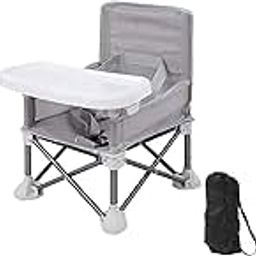 FEELING MALL Space Saver Baby Seat Booster High Chair Camping Chair for Kids, Toddler Beach Chair for Travel Outdoor, Folding Chair Booster Seat with Tray for Feeding Indoor, Compact and Design-image-29