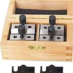 Thomletha 1-3/8in x 1-3/8in x 1-3/16in V Block and Clamp Set with Box Hardened Steel-5
