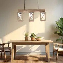 symplify Symmetric Beige Solid Wood Cluster Hanging Light-picture-39