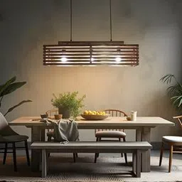 symplify Elegant Centrum Brown Solid Wood Cluster Hanging Light-picture-0