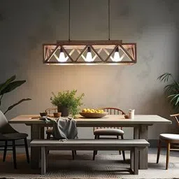 symplify Symmetric Centrum Brown Solid Wood Cluster Hanging Light-picture-16