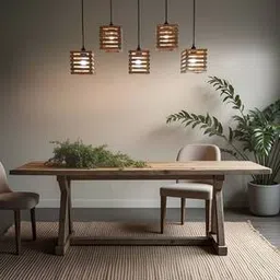 symplify Lyon 5 Series Brown Solid Wood Cluster Hanging Light-picture-13