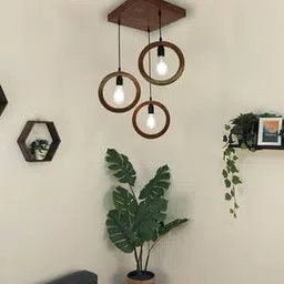 symplify Halo Brown Solid Wood Cluster Hanging Light-picture-42