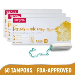 Sirona Fda Approved Period Made Easy Non Applicator Tampons (60) For Heavy Flow, Biodegradable-picture-29