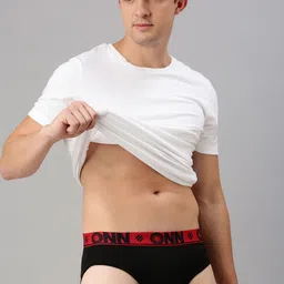 ONN Pack Of 3 Assorted Pure Cotton Basic Briefs  ONN_272_AST5_3PC image 4