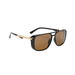 Ted Smith Unisex  Aviator Sunglasses with UV Protected Lens TSS-1261S_BLK-BRN-Brown image 2