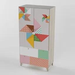 boingg! - a happy start Quirk Box Engineered Wood 2 Door Kids Wardrobe in Pink Colour-picture-2
