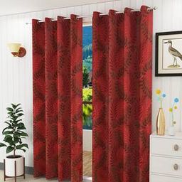 presto Red Poly Cotton Door Curtain-picture-24