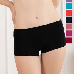 Lux Cozi Women Pack Of 8 Anti Microbial Mid Rise Pure Cotton Boy Shorts-image-17