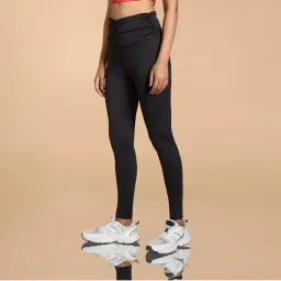 Kica Ruched Waistband Leggings in Second SKN With Back Pocket For Gym and Training-picture-28