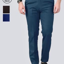 AD & AV Men Multicoloured Classic Easy Wash Chinos Trousers-image-57