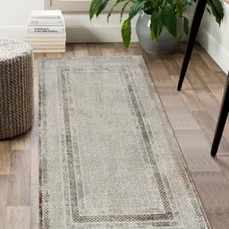 OBSESSIONS Cream-Coloured Abstract Runner-57
