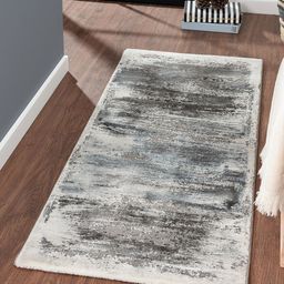 OBSESSIONS Grey Abstract Floor Runner-57