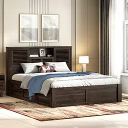 urban ladder Cambry Solid Wood Queen Size Box Storage Bed in American Walnut Finish-picture-13