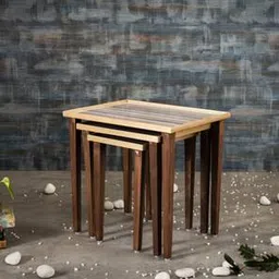 a tiny mistake Linen Lines Solid Wood Side Table in Multicolor Finish-picture-48