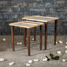 a tiny mistake Linen Lines Solid Wood Side Table in Multicolor Finish-picture-9