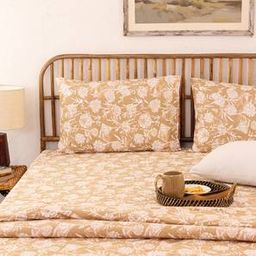 house this Beige 144 TC Cotton Double Size Bedsheet-picture-6