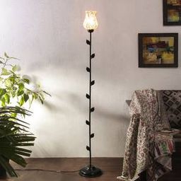 devansh Atticus Multicolour Glass Floor Lamp with Black Iron Base-picture-9